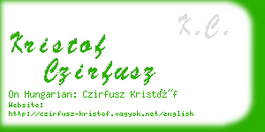 kristof czirfusz business card